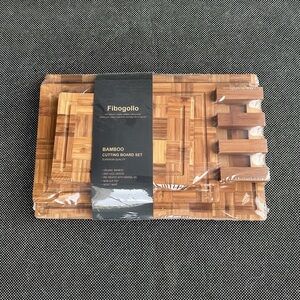 NEW Fibogollo Bamboo Cutting Board Set – Natural Brown